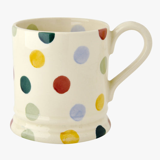 Emma Bridgewater Seconds Polka Dot 1/2 Pint Mug Unique Handmade & Handpainted English Earthenware Tea/Coffee Mug