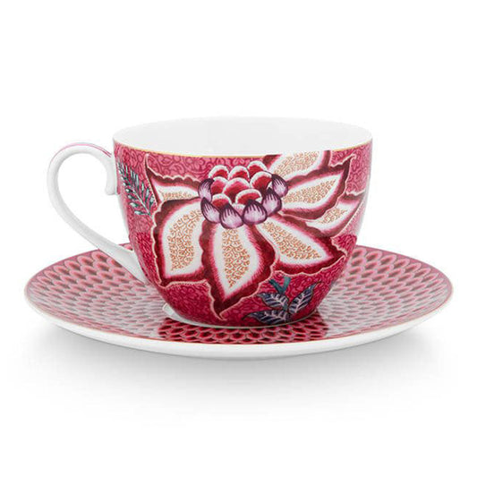 Pip Studio Flower Festival Cup & Saucer Pink