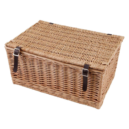 Twinings Empty Wicker Hamper 20" Faux Leather Fittings Create Your Own Gift Tea Hamper