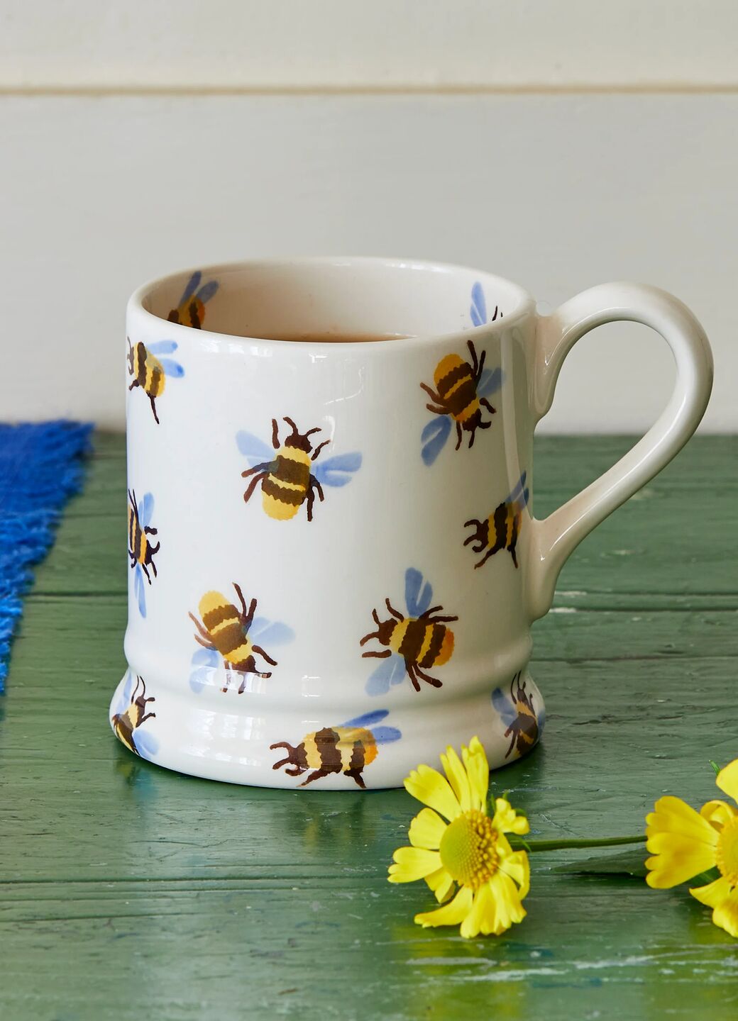 Bumblebee 1/2 Pint Mug Unique Handmade & Handpainted English Earthenware Tea/Coffee Mug Emma Bridgewater