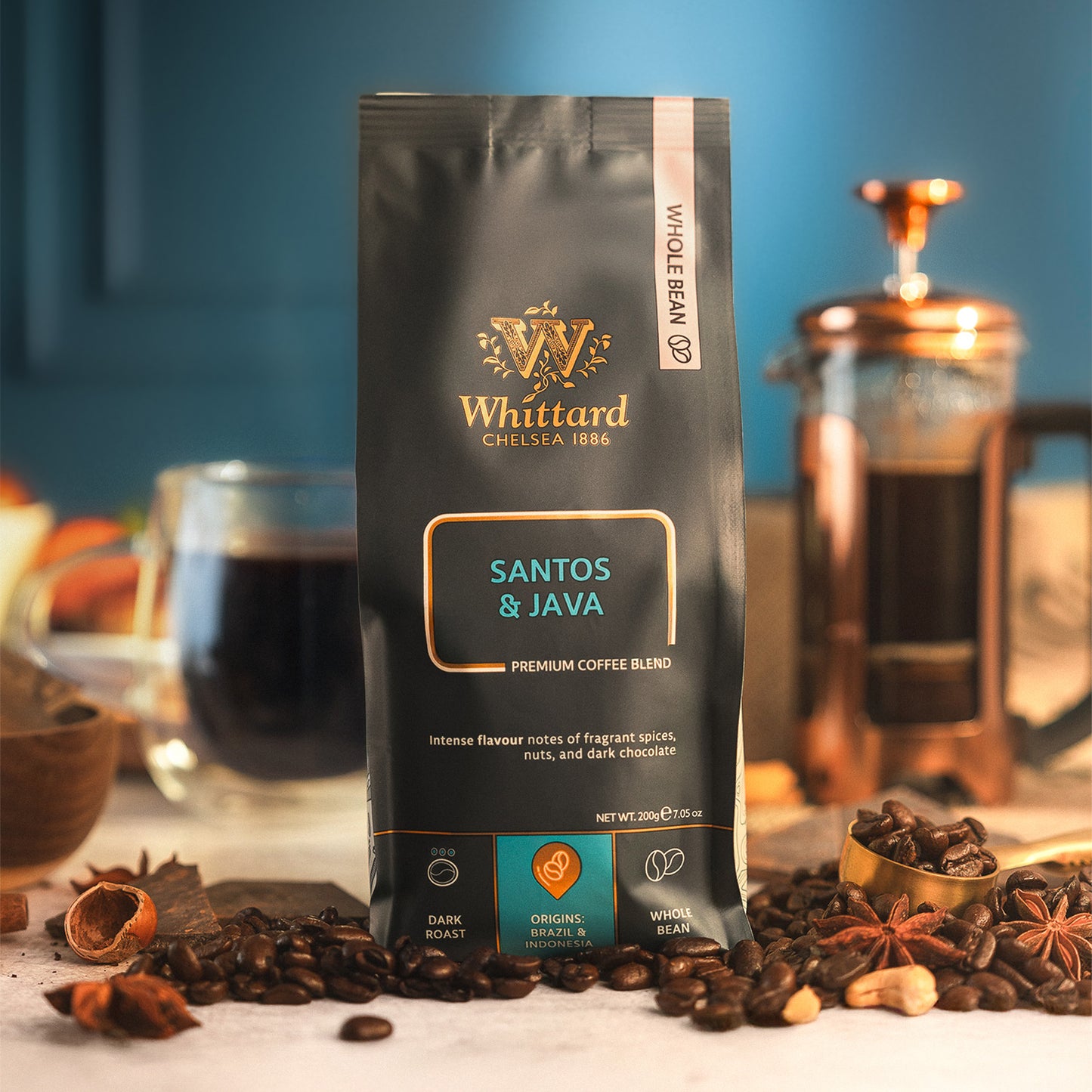 Whittard Santos and Java Coffee Beans Valve Pack