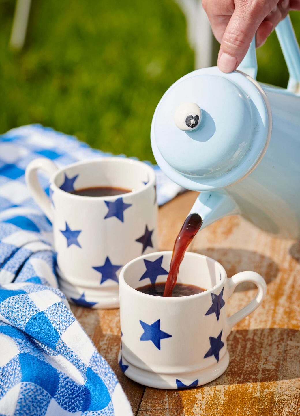 Blue Star Small Mug Unique Handmade & Handpainted English Earthenware Tea/Coffee Mug Emma Bridgewater