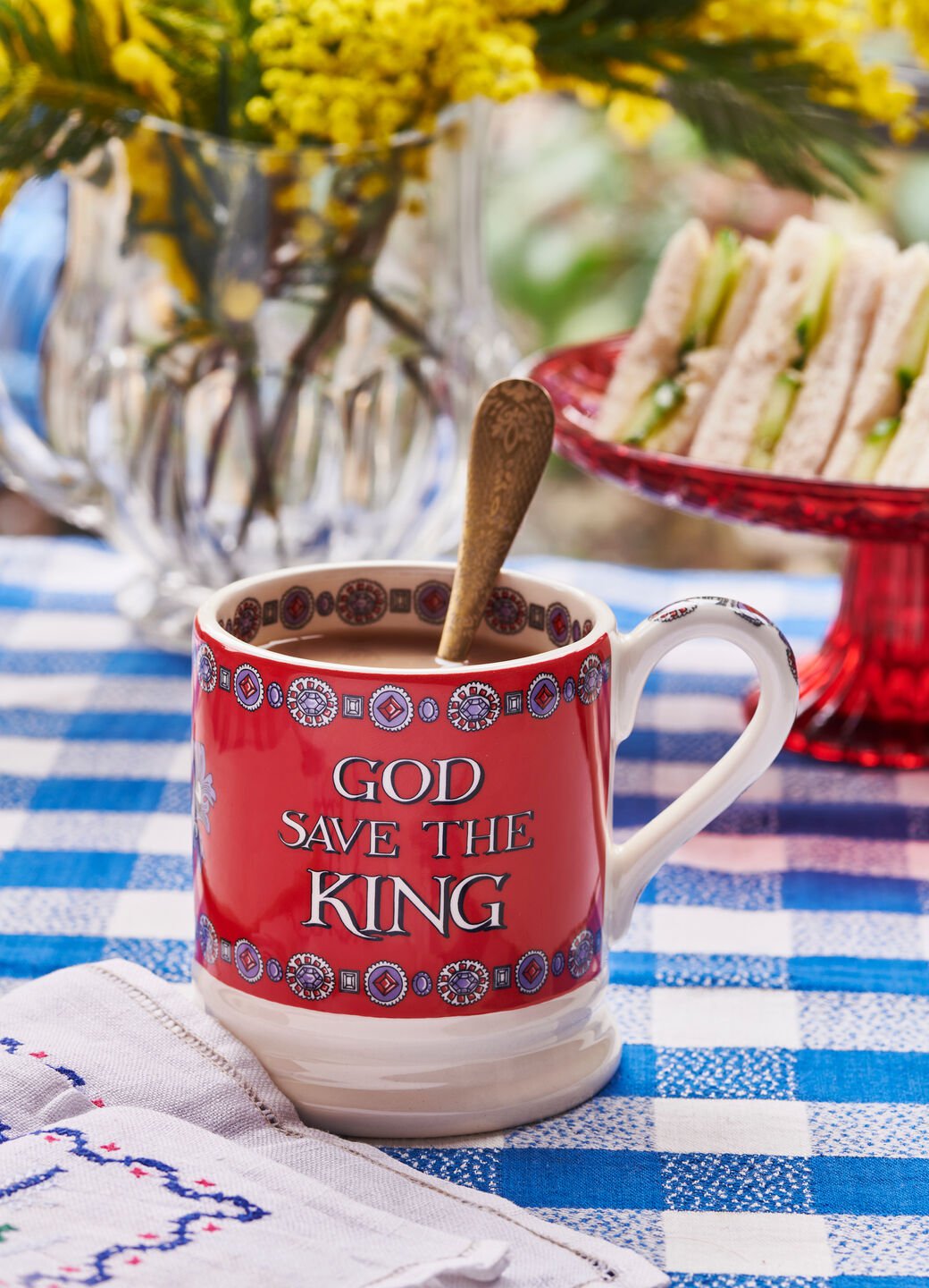 Emma Bridgewater God Save The King 1/2 Pint Mug Unique Handmade & Handpainted English Earthenware Tea/Coffee Mug