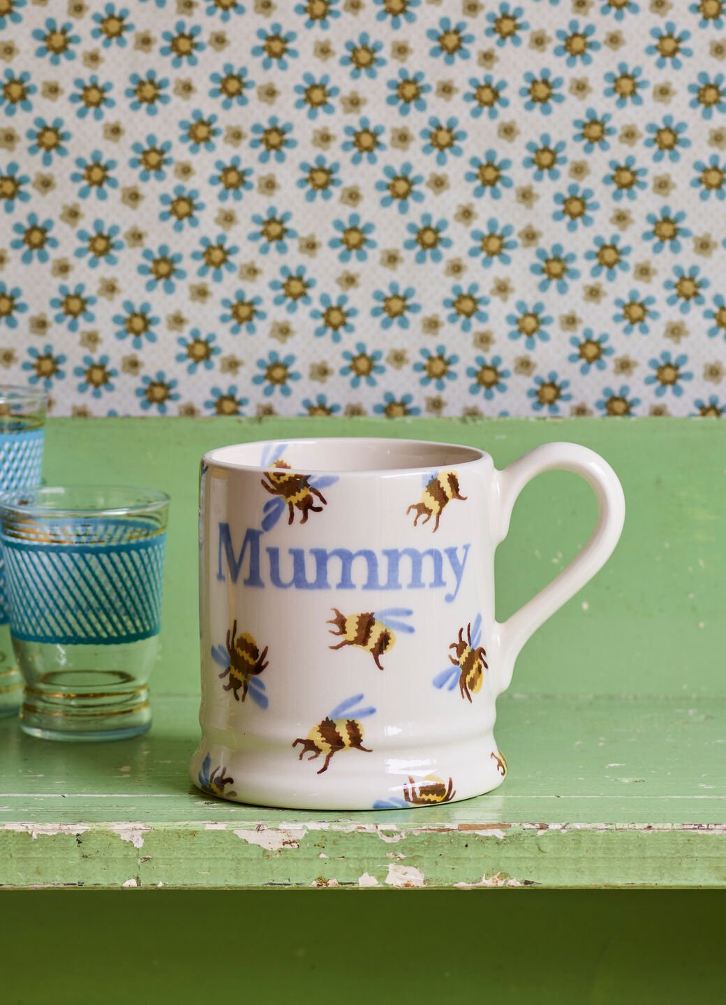 Bumblebee Mummy 1/2 Pint Mug Unique Handmade & Handpainted English Earthenware Tea/Coffee Mug Emma Bridgewater