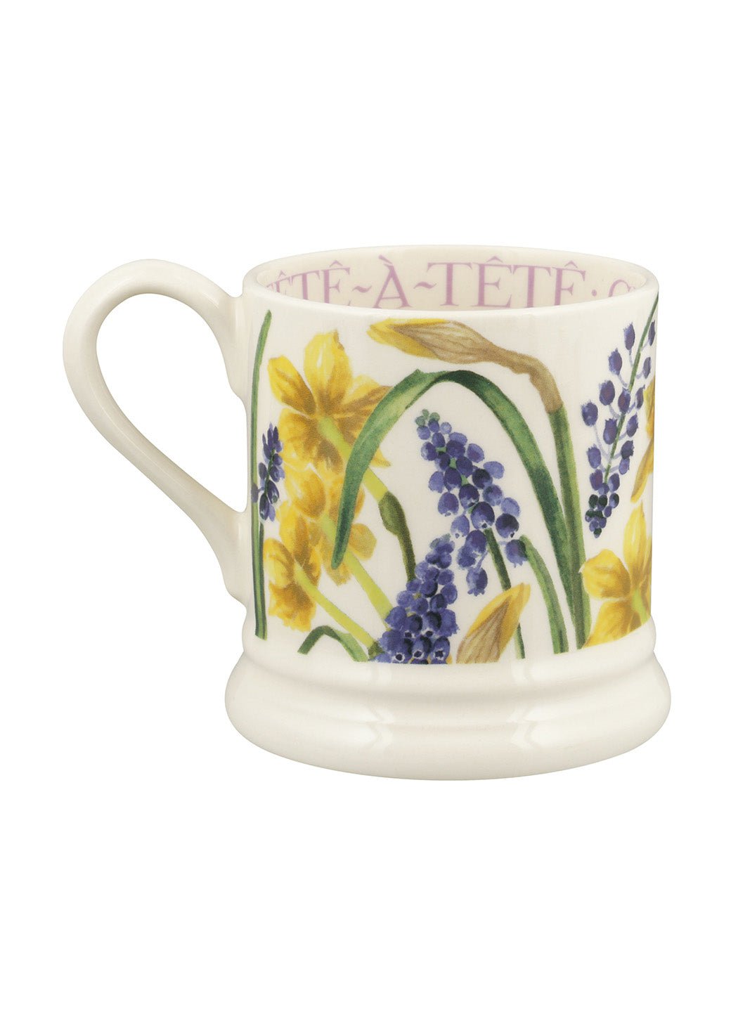 Emma Bridgewater Tete A Tete & Grape Hyacinth 1/2 Pint Mug Unique Handmade & Handpainted English Earthenware Tea/Coffee Mug