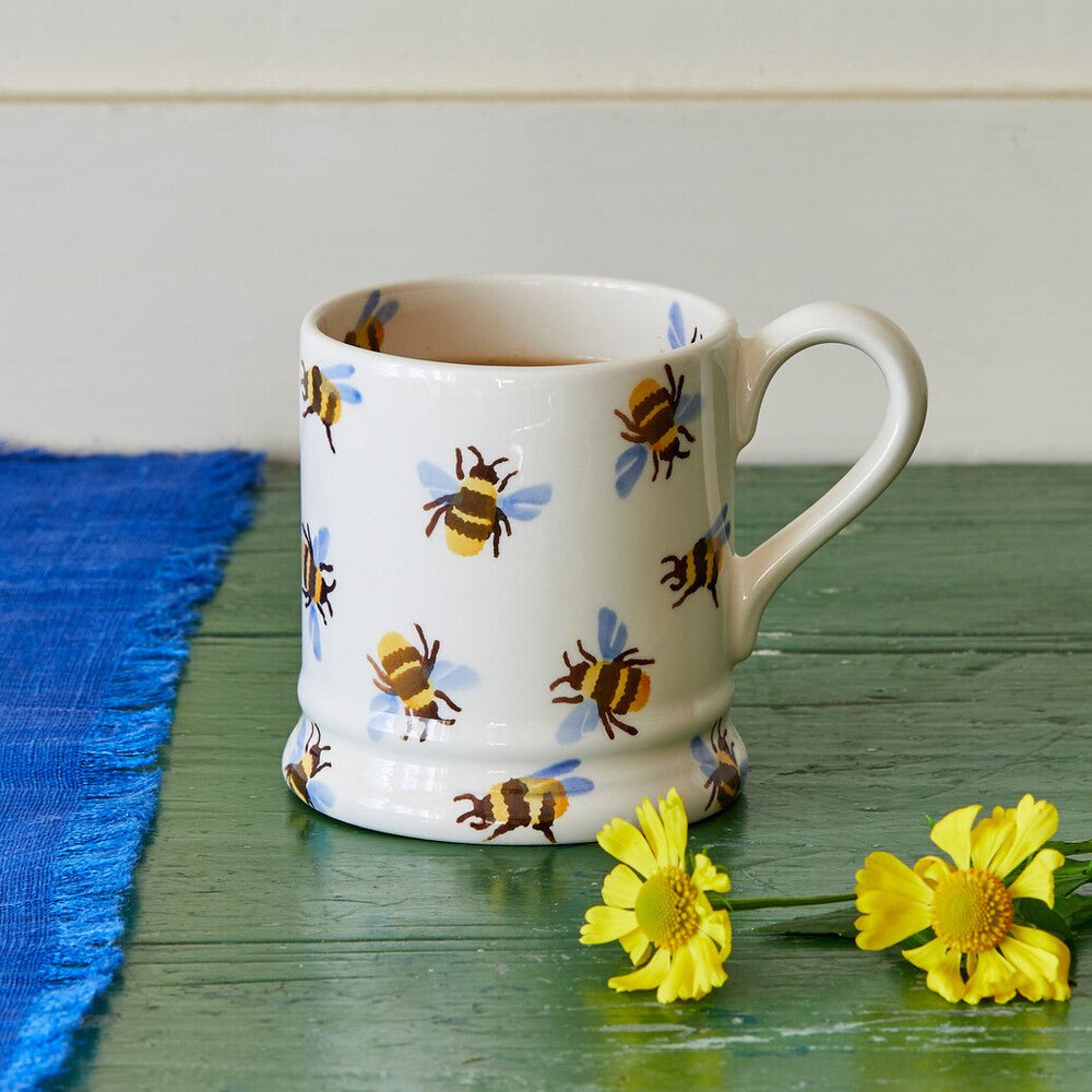 Emma Bridgewater Seconds Bumblebee 1/2 Pint Mug Unique Handmade & Handpainted English Earthenware Tea/Coffee Mug