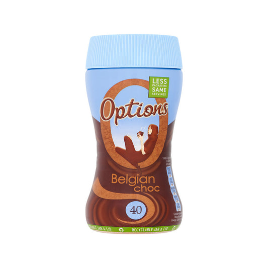 Options Hot Chocolate Belgian Chocolate 220g Jar Instant Hot Chocolate