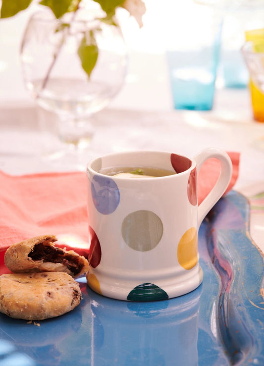 Big Polka Dots 1/2 Pint Mug Unique Handmade & Handpainted English Earthenware Tea/Coffee Mug Emma Bridgewater