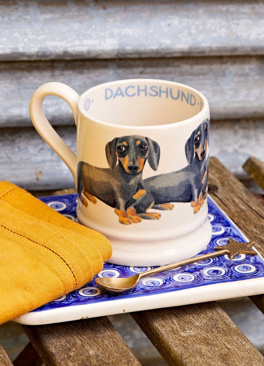 Emma Bridgewater Seconds Dogs Black & Tan Dachshund 1/2 Pint Mug Unique Handmade & Handpainted English Earthenware Tea/Coffee Mug