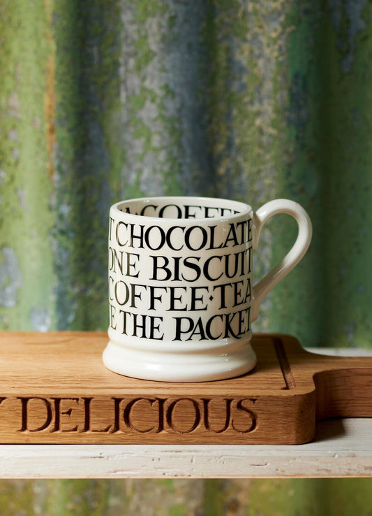 Seconds Black Toast 1/2 Pint Mug Unique Handmade & Handpainted English Earthenware Tea/Coffee Mug Emma Bridgewater