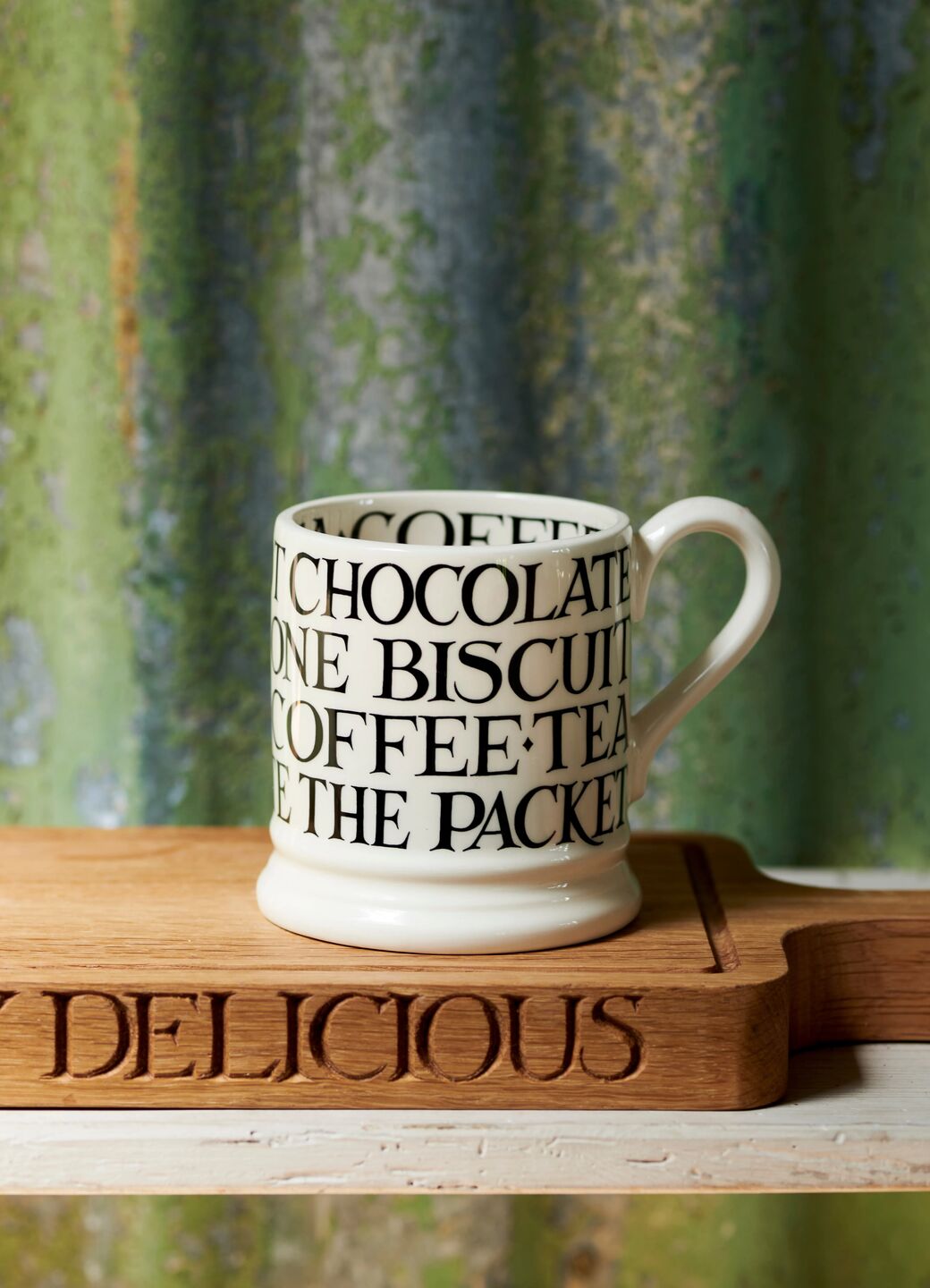 Emma Bridgewater Emma Bridgewater Black Toast All Over Writing 1/2 Pint Mug Unique Handmade & Handpainted English Earthenware Tea/Coffee Mug