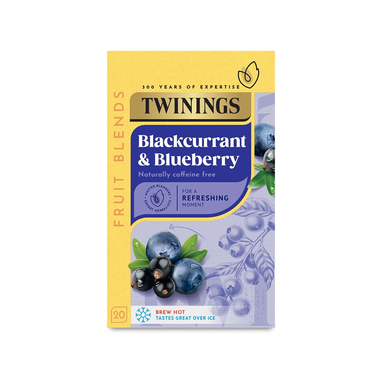 Twinings Fruit & Herbal Tea Blackcurrant & Blueberry Tea 20 Tea Bags Caffeine Free Tea Sugar Free Tea Bags