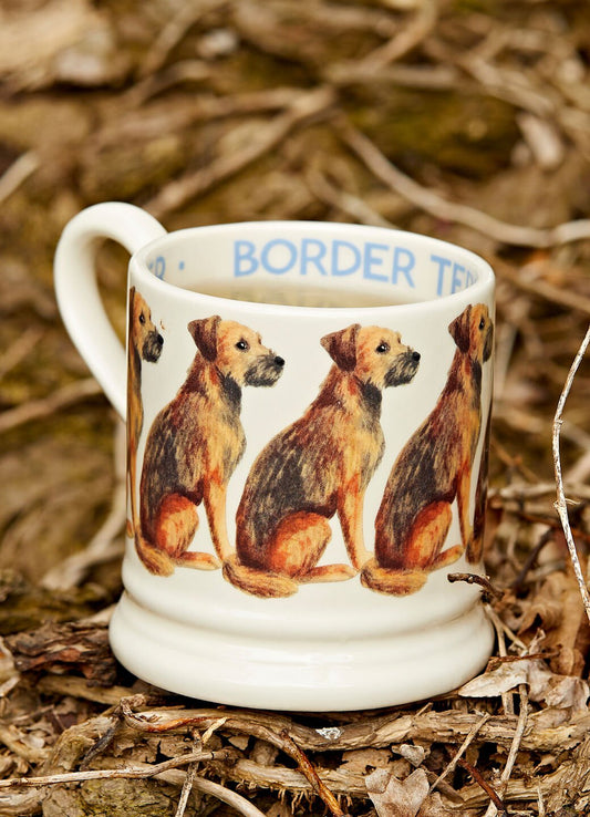 Emma Bridgewater Emma Bridgewater Seconds Dogs Border Terrier 1/2 Pint Mug Unique Handmade & Handpainted English Earthenware Tea/Coffee Mug