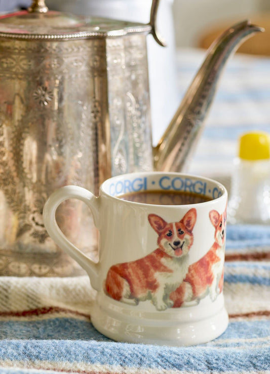 Pembroke Welsh Corgi 1/2 Pint Mug Unique Handmade & Handpainted English Earthenware Tea/Coffee Mug Emma Bridgewater