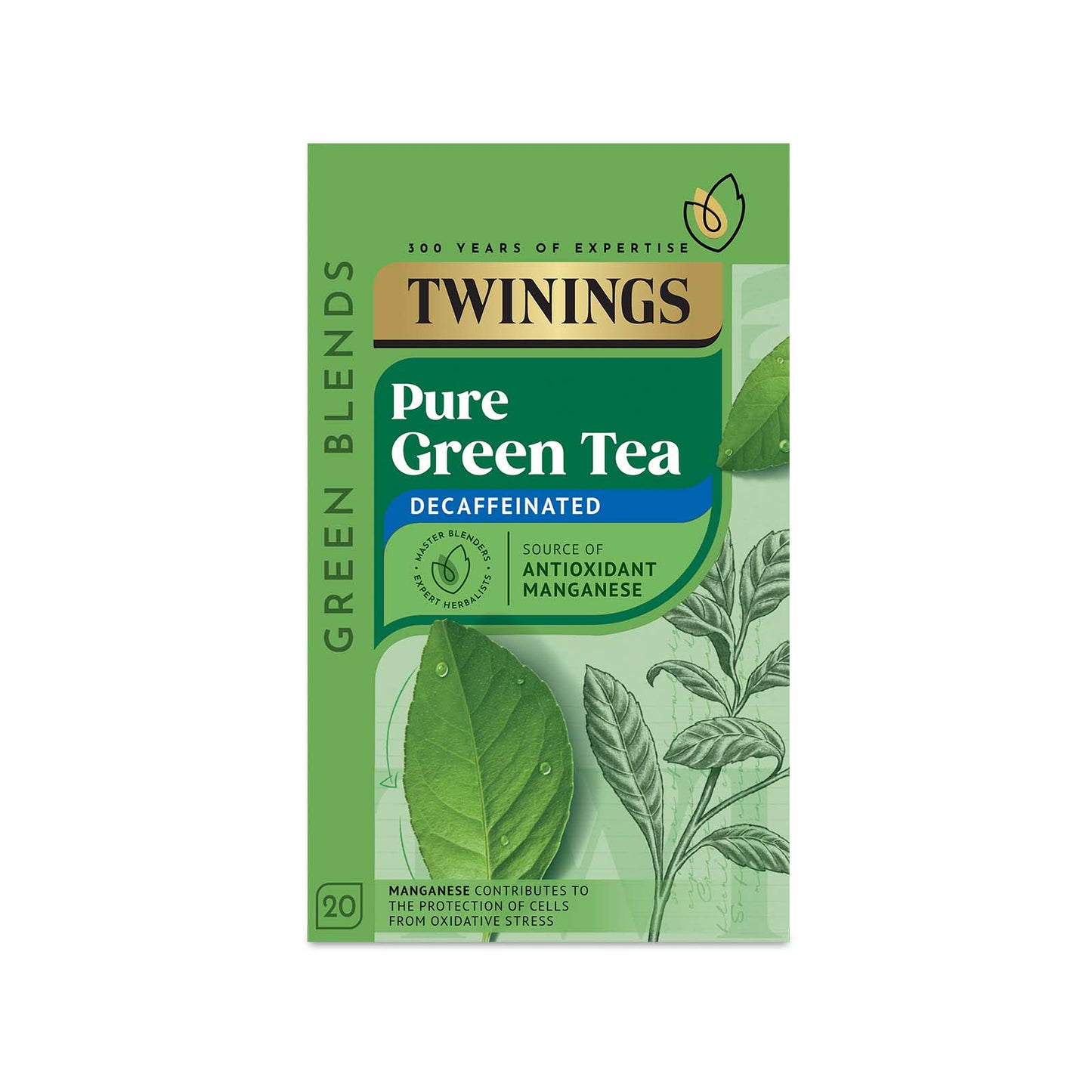 Twinings Green Tea Pure Green Tea 4 x 20 Tea Bags Caffeine Free Tea Sugar Free Tea Decaffeinated (Decaf) Tea