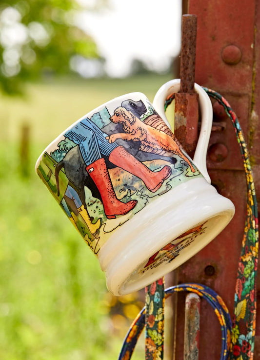 Emma Bridgewater FAVOURITE DOG WALKS 1/2 PINT MUG Unique Handmade & Handpainted English Earthenware Tea/Coffee Mug