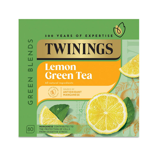 Twinings Green Tea Lemon Green Tea 80 Tea Bags All Natural Flavours Sugar Free Tea