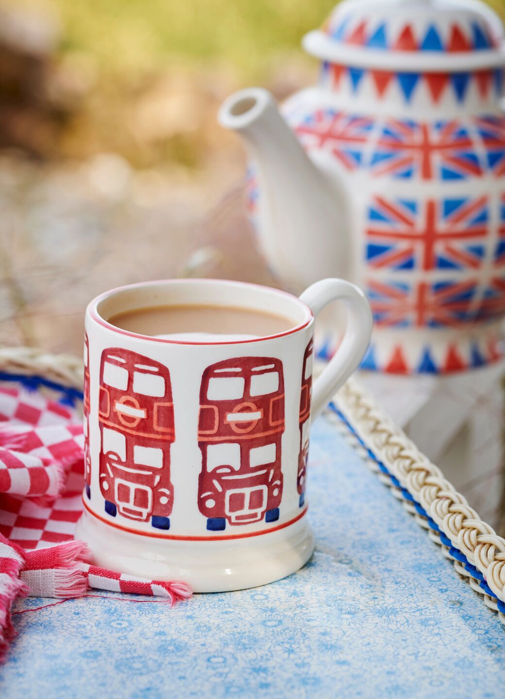 London Bus 1/2 Pint Mug Unique Handmade & Handpainted English Earthenware Tea/Coffee Mug Emma Bridgewater