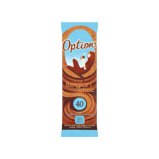 Options Hot Chocolate Belgian Chocolate 1 x Sachet Instant Hot Chocolate