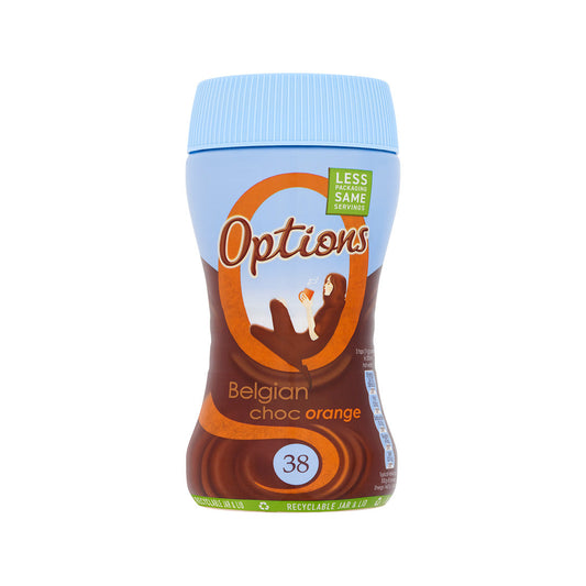 Options Hot Chocolate Orange Belgian Chocolate 220g Jar Instant Hot Chocolate