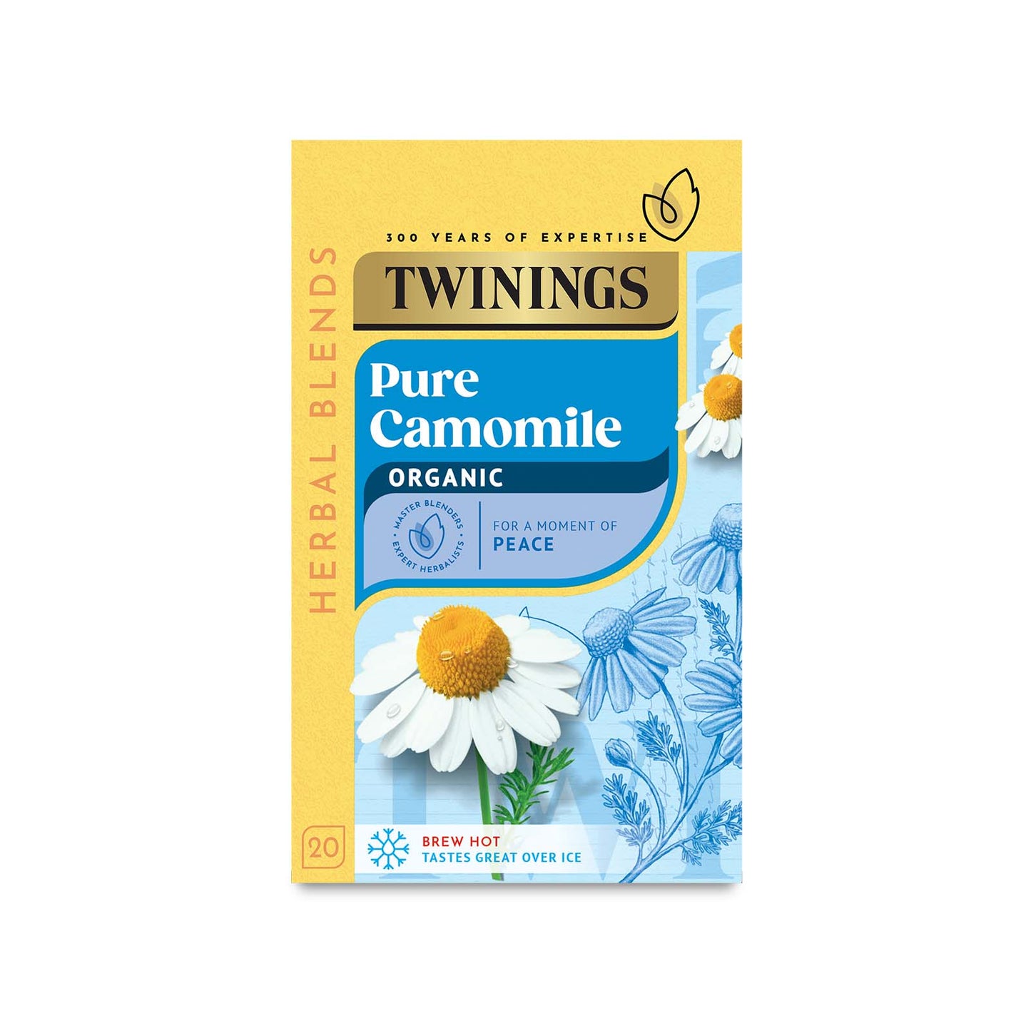 Twinings Fruit & Herbal Tea Organic Pure Camomile Tea 20 Tea Bags Caffeine Free Tea Sugar Free Tea Bags