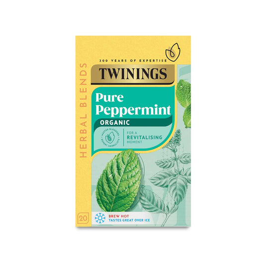 Twinings Fruit & Herbal Tea Organic Pure Peppermint Tea 20 Tea Bags Caffeine Free Tea Sugar Free Tea Bags