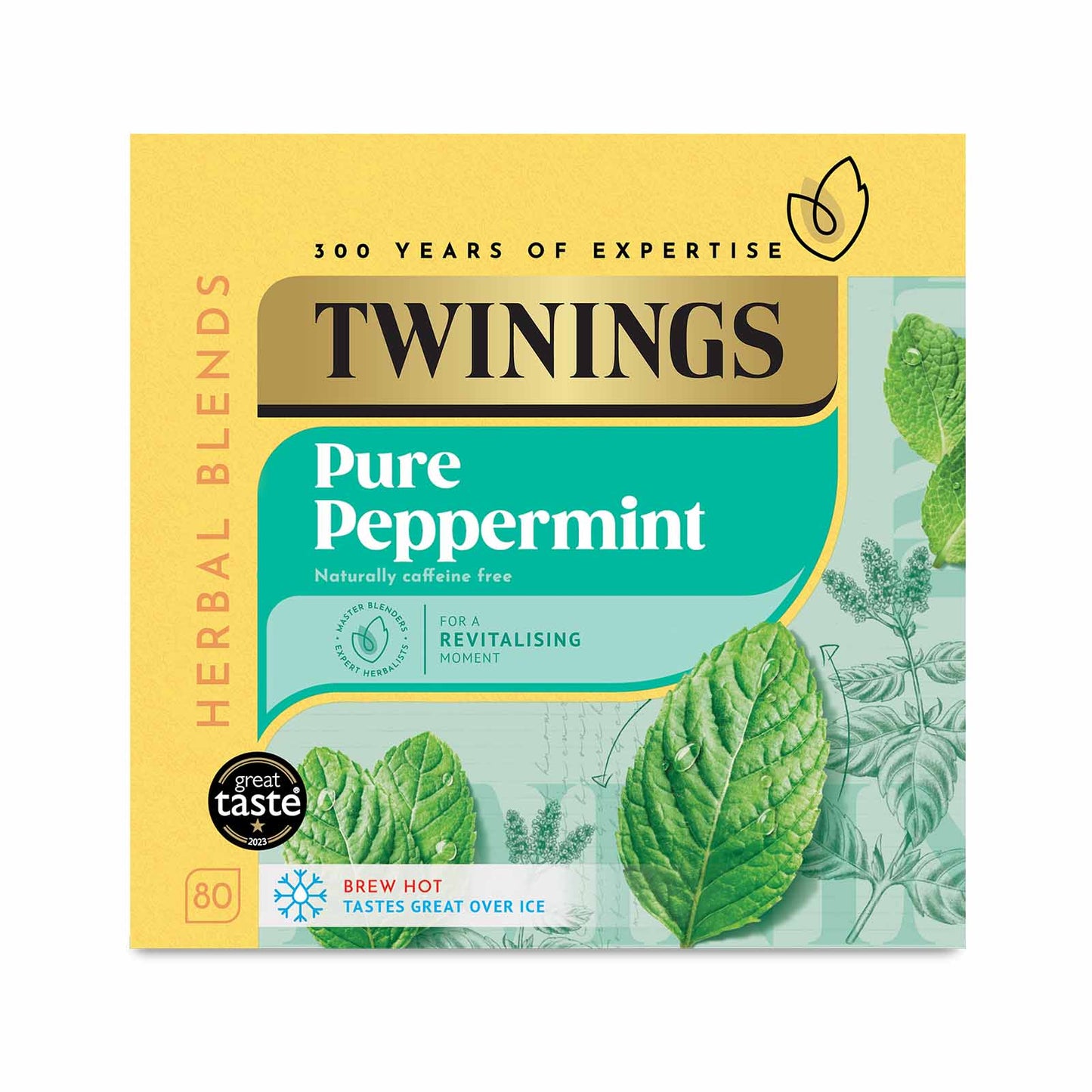 Twinings Fruit & Herbal Tea Pure Peppermint Tea 4 x 80 Tea Bags Caffeine Free Tea Sugar Free Tea Bags