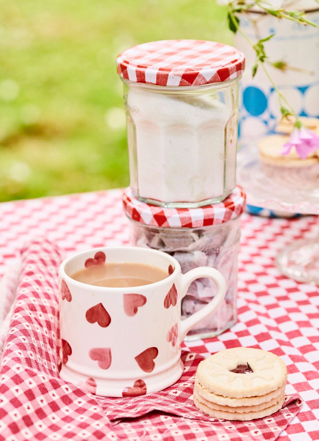 Pink Hearts Small Mug Unique Handmade & Handpainted English Earthenware Tea/Coffee Mug Emma Bridgewater