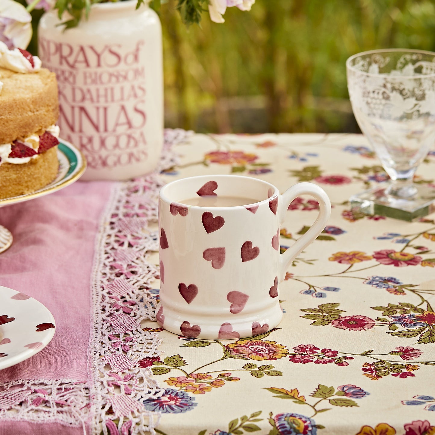 Emma Bridgewater Seconds Pink Hearts 1/2 Pint Mug Unique Handmade & Handpainted English Earthenware Tea/Coffee Mug