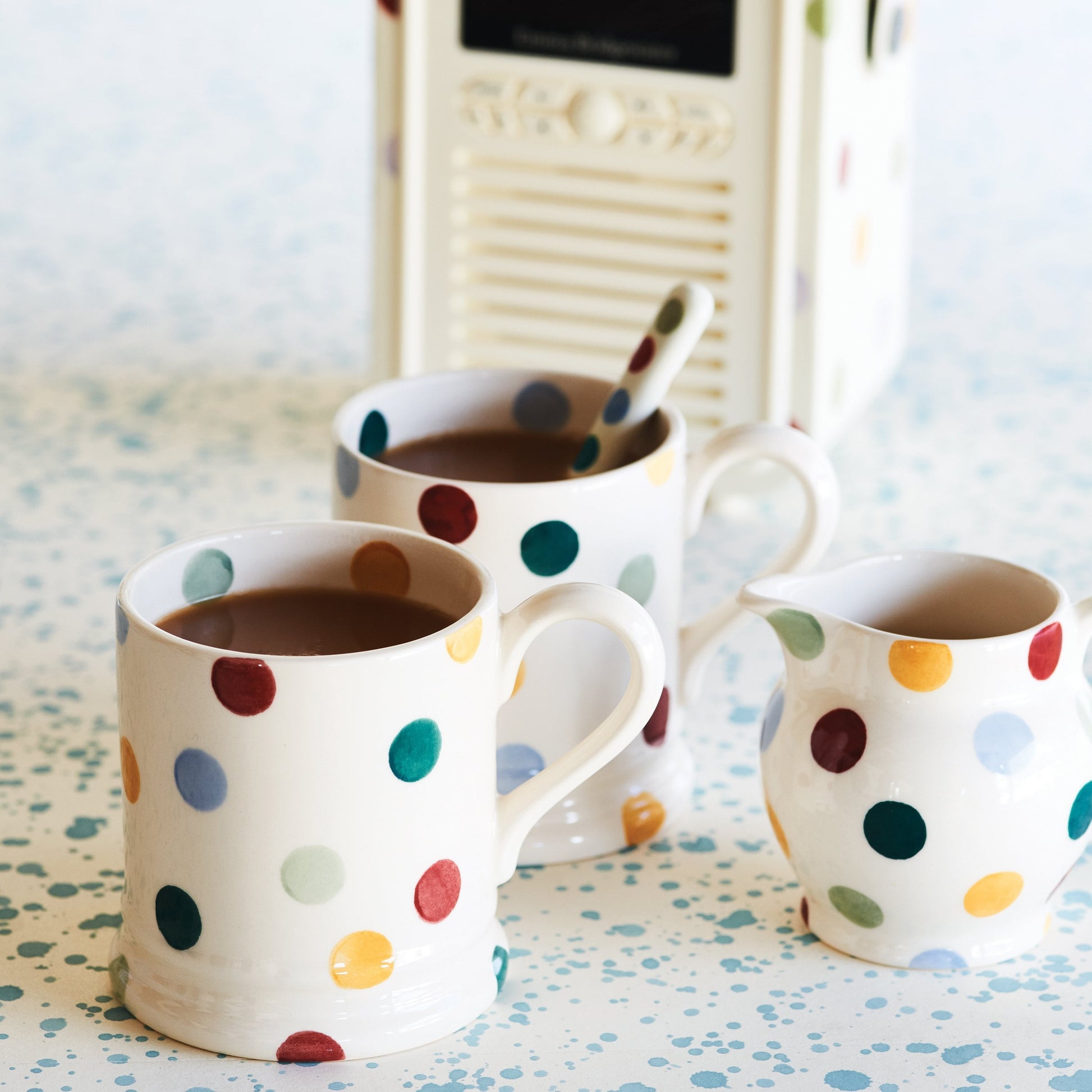 Emma Bridgewater Seconds Polka Dot 1/2 Pint Mug Unique Handmade & Handpainted English Earthenware Tea/Coffee Mug