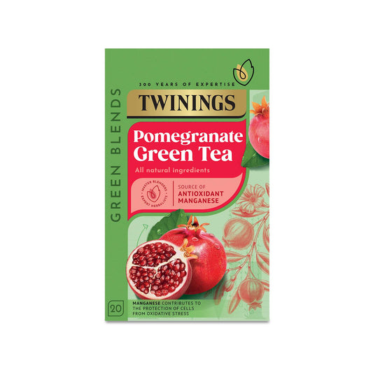 Twinings Green Tea Pomegranate Green Tea 20 Tea Bags All Natural Flavours Sugar Free Tea