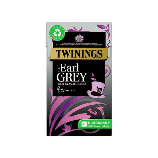 Twinings Earl Grey Tea 40 Tea Bags All Natural Ingredients Fragrant Earl Grey Black Tea Lemon & Bergamot Tea Biodegradable Tea Bag