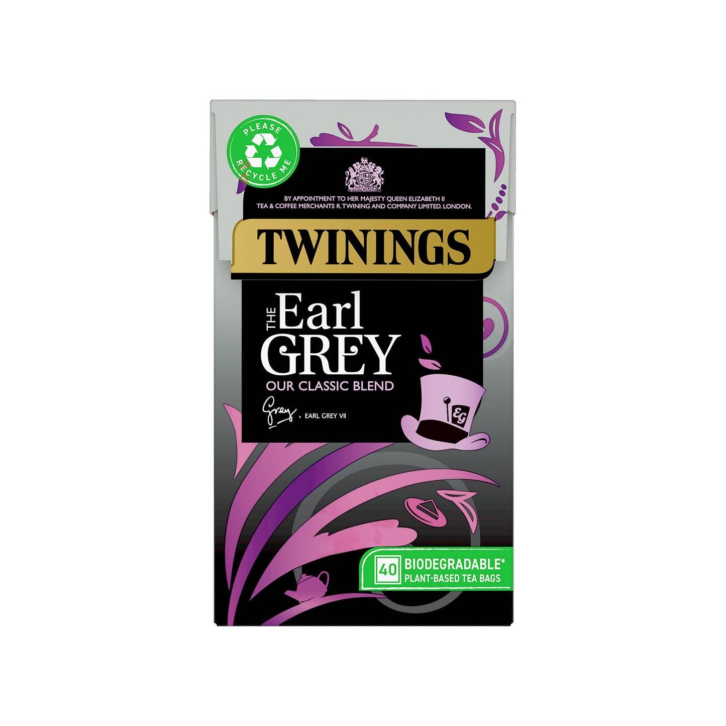 Twinings Earl Grey Tea 4 x 40 Tea Bags All Natural Ingredients Fragrant Earl Grey Black Tea Lemon & Bergamot Tea Biodegradable Tea Bag