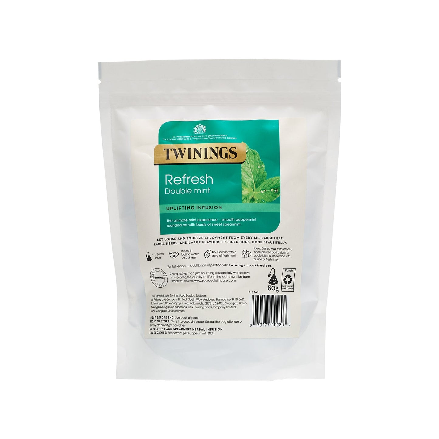 Twinings Refresh Double Mint 40 Loose Pyramid Tea Bags