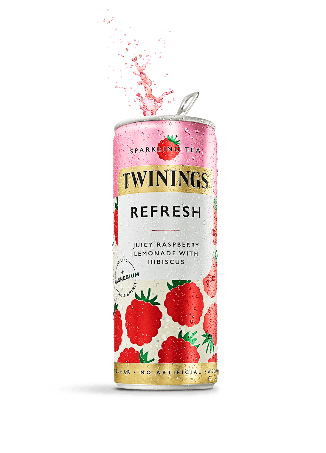 Twinings Sparkling Tea Refresh Rasberry and Lemon Sparkling Tea with Added Magnesium, Niacin & Vitamin C.