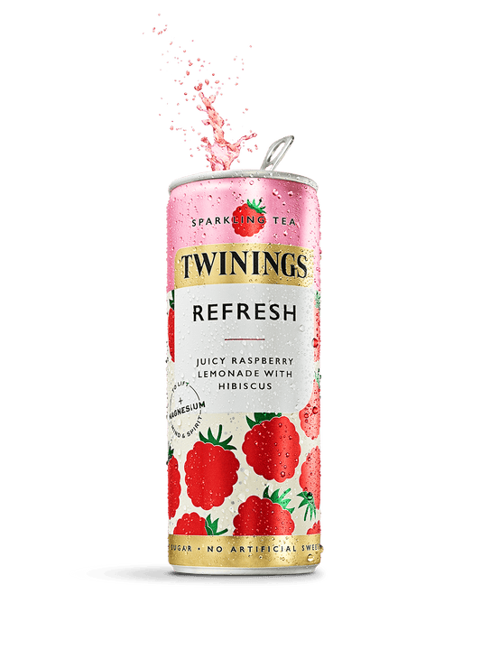 Sparkling Tea Refresh Raspberry and Lemon Sparkling Tea with Added Magnesium, Niacin & Vitamin C Twinings