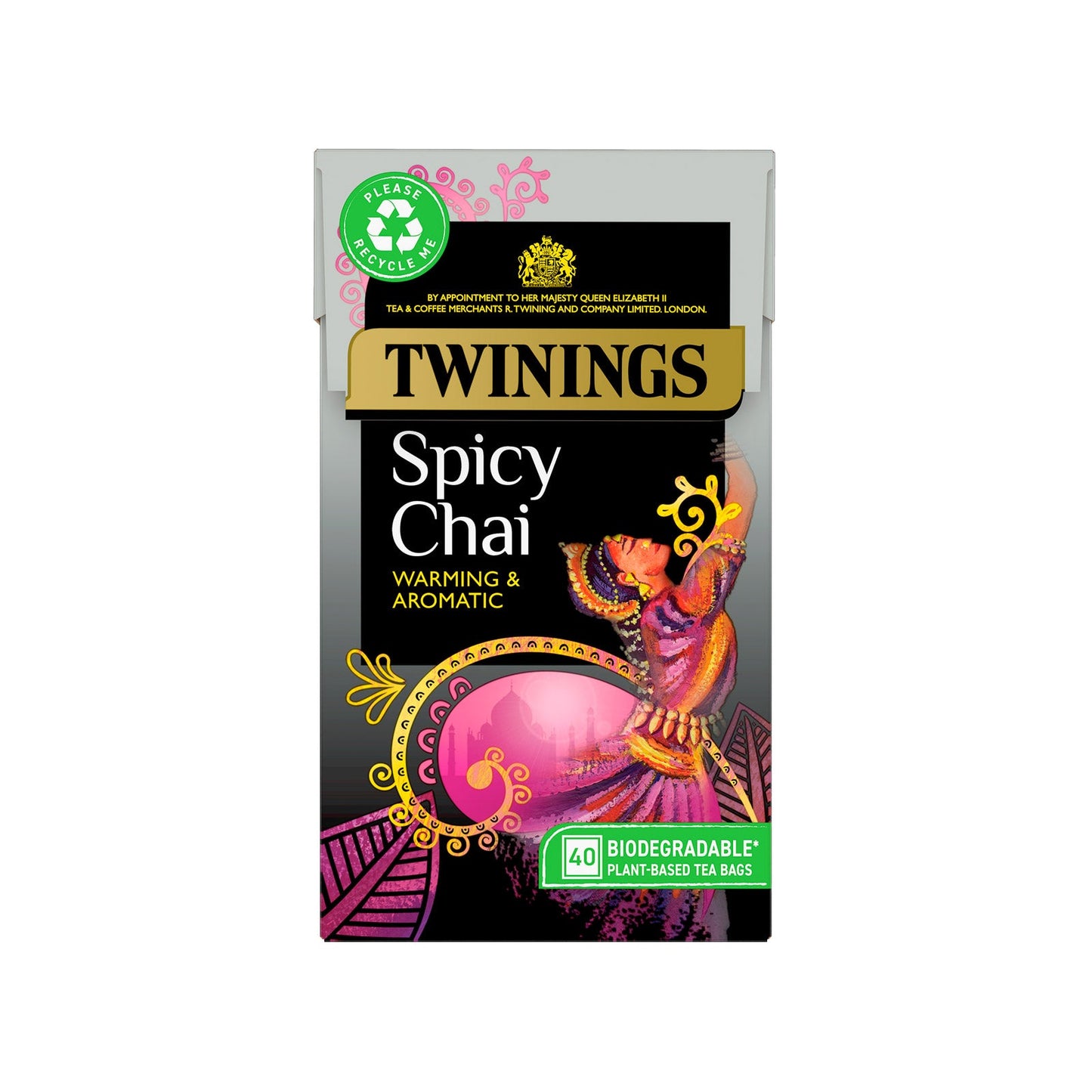 Twinings Spicy Chai Tea 40 Tea Bags All Natural Ingredients Fragrant Spicy Chai Tea Cinnamon, Clove & Ginger Tea