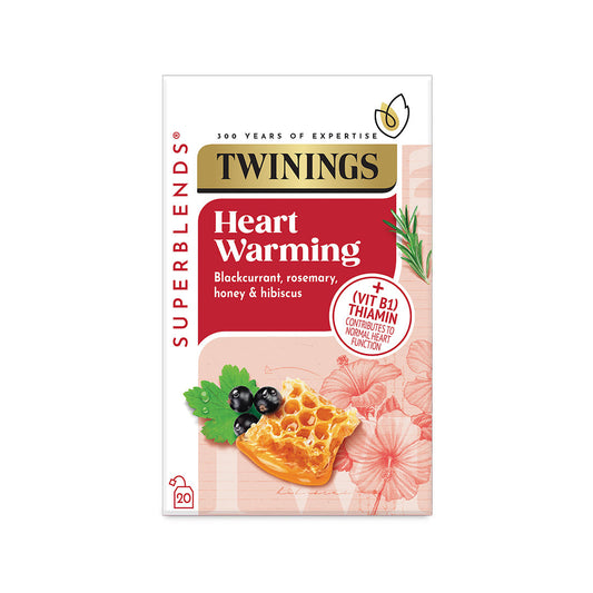 Twinings Superblends Heartea Blackcurrant, Rosemary, Honey & Hibiscus Flavoured Infusion Added Thiamin (Vitamin B1) Health Tea Drink 20 Tea Ba