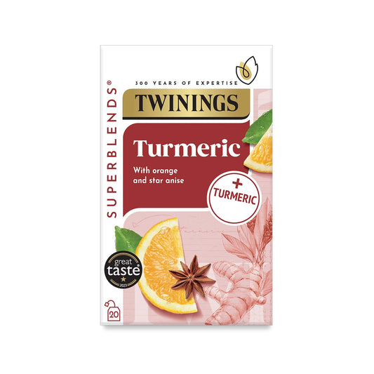 Twinings Superblends Turmeric Orange & Star Anise Flavoured Infusion with Turmeric Health Tea Drink 20 Tea Bags