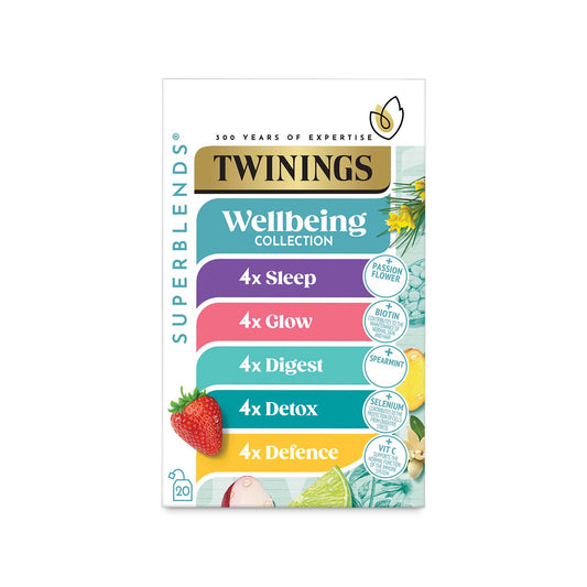 Twinings Superblends Wellbeing Collection 5 Different Flavours Added Vitamins Health Tea Drink 20 Tea Bags