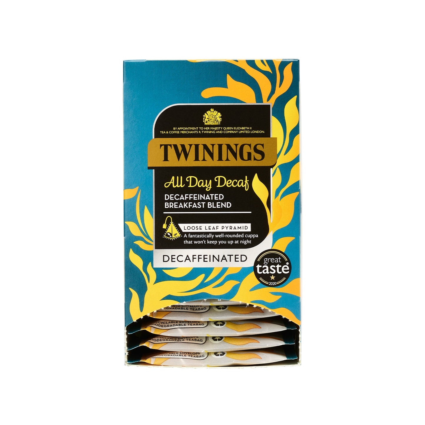 Twinings All Day Decaf 15 Pyramid Bags (Individually Wrapped)