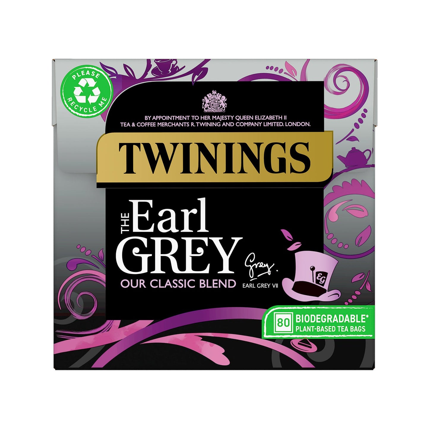 Twinings Earl Grey Tea 4 x 80 Tea Bags All Natural Ingredients Fragrant Earl Grey Black Tea Lemon & Bergamot Tea Biodegradable Tea Bag