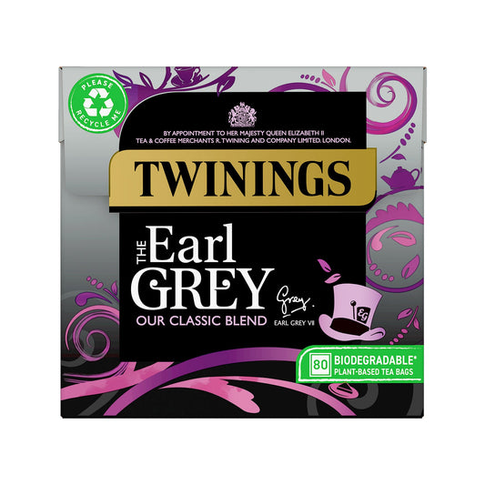 Twinings Earl Grey Tea 80 Tea Bags All Natural Ingredients Fragrant Earl Grey Black Tea Lemon & Bergamot Tea Biodegradable Tea Bag