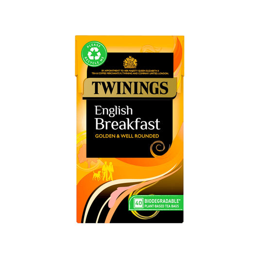 Twinings English Breakfast Tea 40 Tea Bags All Natural Ingredients Well Rounded English Breakfast Black Tea Biodegradable Tea Bag