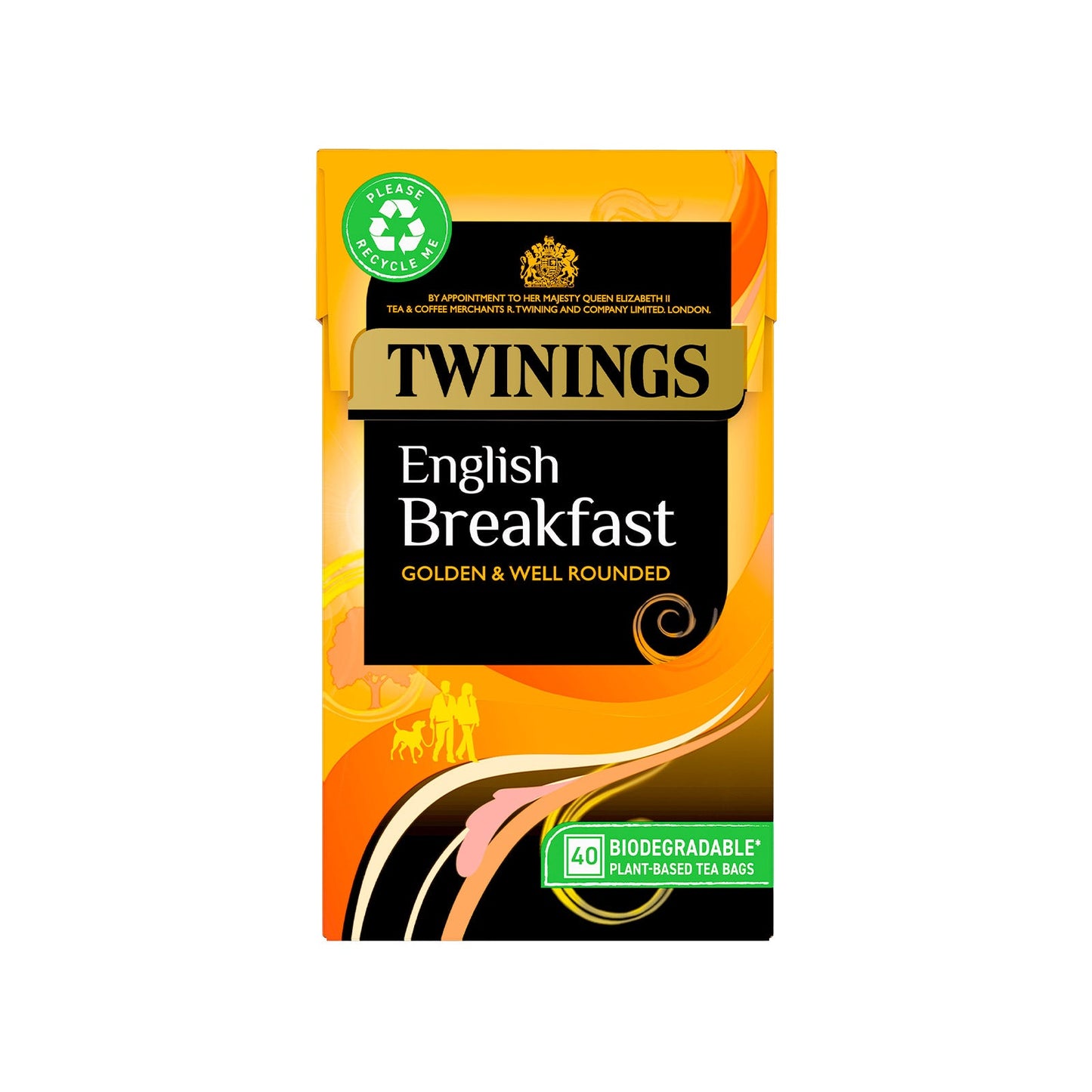 Twinings English Breakfast Tea 4 x 40 Tea Bags All Natural Ingredients Well Rounded English Breakfast Black Tea Biodegradable Tea Bag