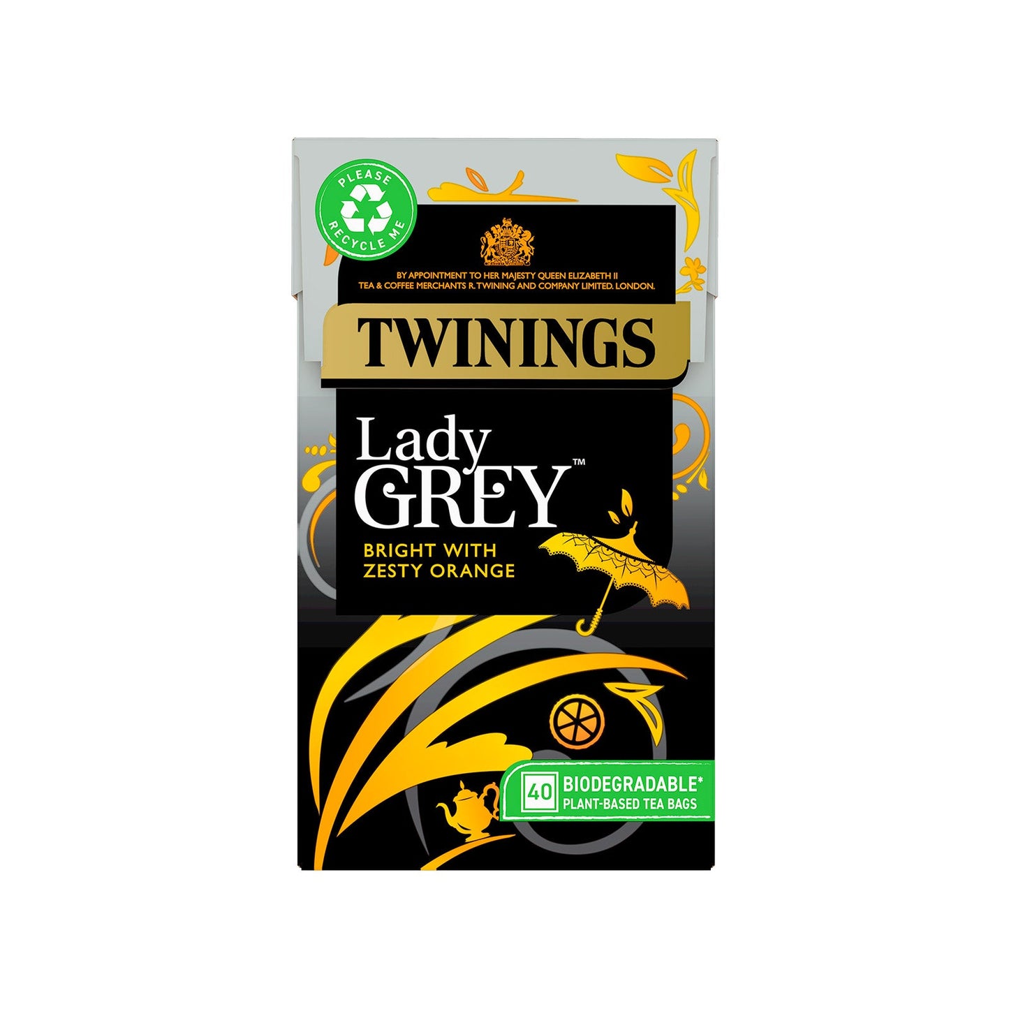 Twinings Lady Grey Tea 40 Tea Bags All Natural Ingredients Fragrant Lady Grey Black Tea Orange, Bergamot & Lemon Tea