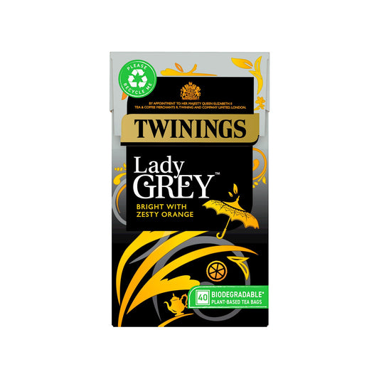 Twinings Lady Grey Tea 40 Tea Bags All Natural Ingredients Fragrant Lady Grey Black Tea Orange, Bergamot & Lemon Tea