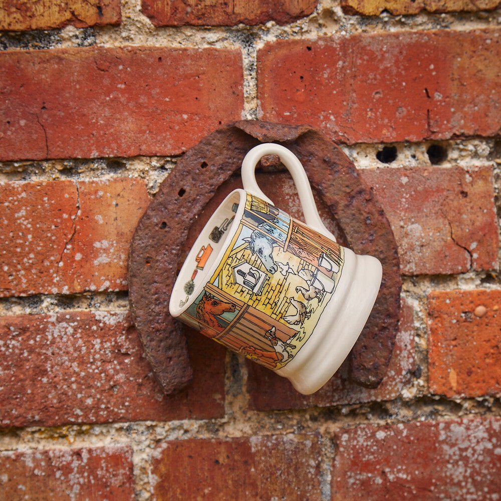 Emma Bridgewater Down At The Stables 1/2 Pint Mug Unique Handmade & Handpainted English Earthenware Tea/Coffee Mug