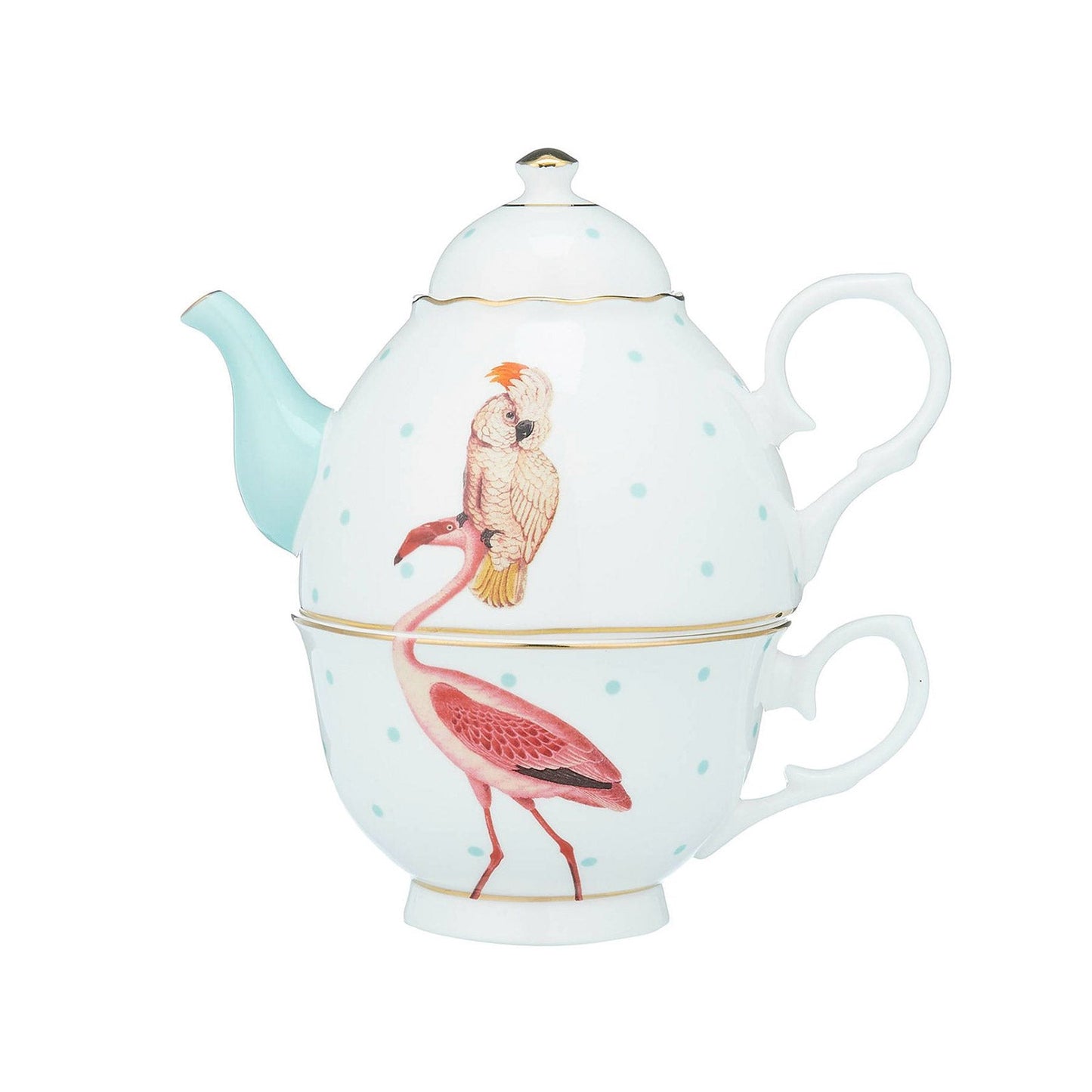 Yvonne Ellen Flamingo Teapot & Mug Set Quirky Afternoon Tea Teapot Teaware Tea for One Set