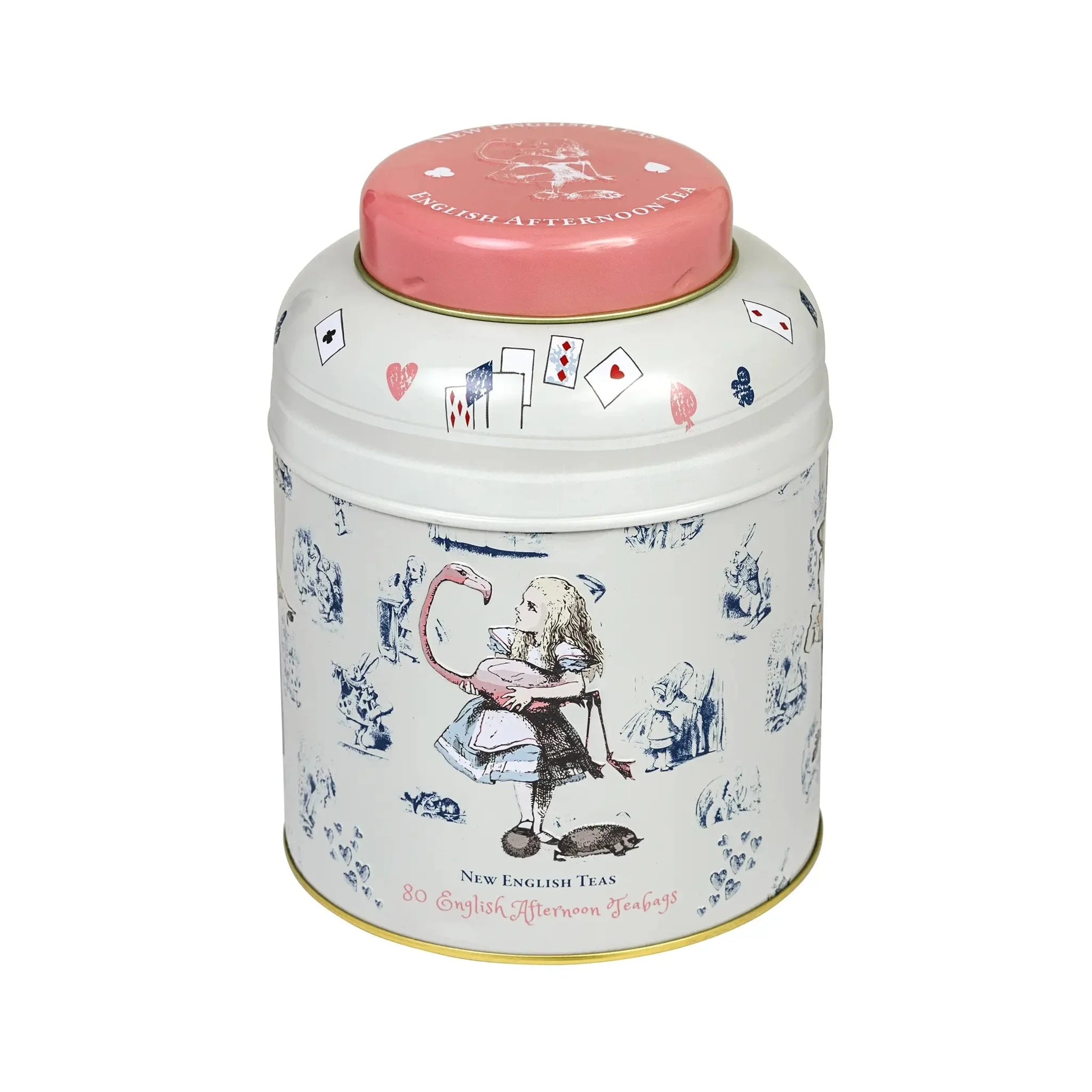 Our vintage feel Alice in Wonderland 'Pink Flamingo' Tea Caddy is inspired by the classic novels and features original illustrations by John Tenniel. A highly collectable tea gift tin containing 80 of our Afternoon blend teabags, perfect for an after